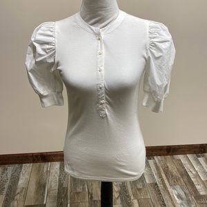 ❤️LOFT HENLEY PUFF SLEEVE TOP